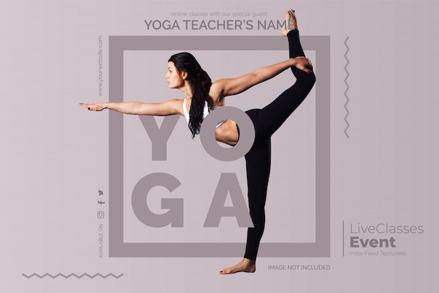 Vecteur gratuit modèle de cours de yoga en ligne