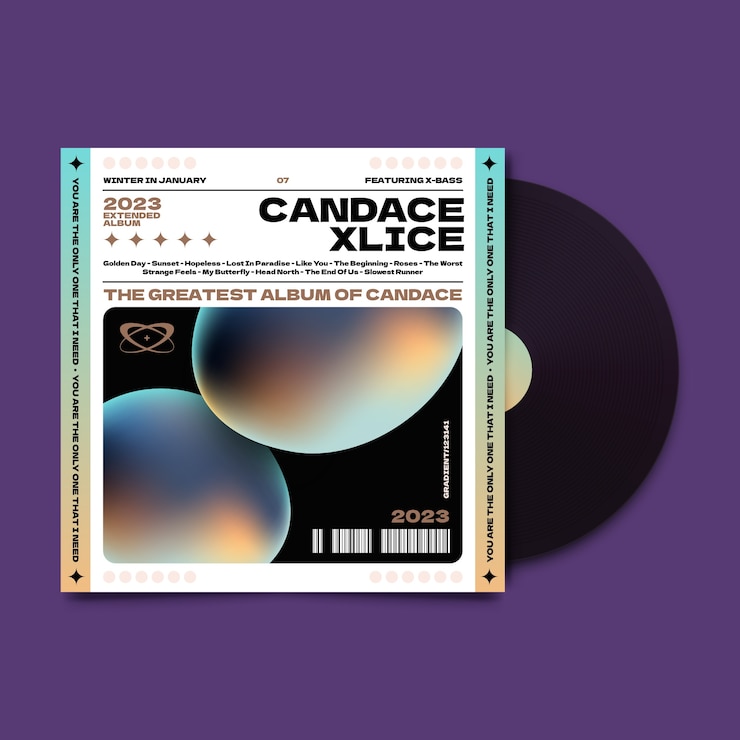 Vecteur gratuit modèle de couverture d'album dégradé