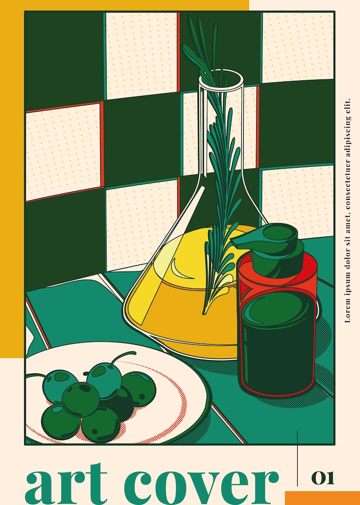 Vecteur gratuit modèle de couverture artistique
