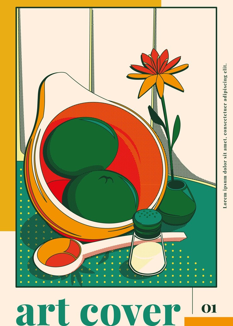 Vecteur gratuit modèle de couverture artistique