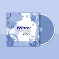 Vecteur gratuit modèle de couverture de cd d'hiver