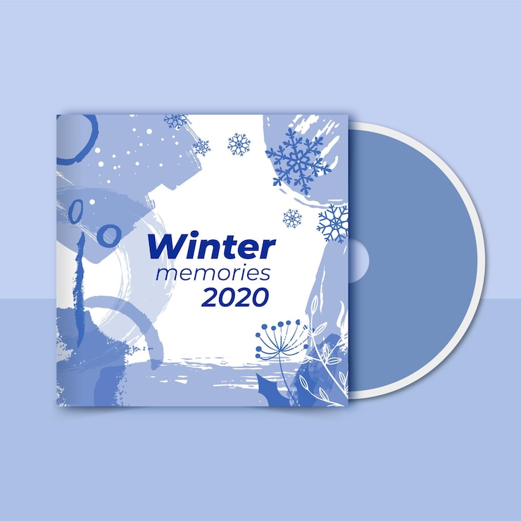 Vecteur gratuit modèle de couverture de cd d'hiver