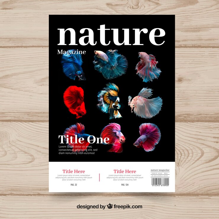 Vecteur gratuit modèle de couverture du magazine nature