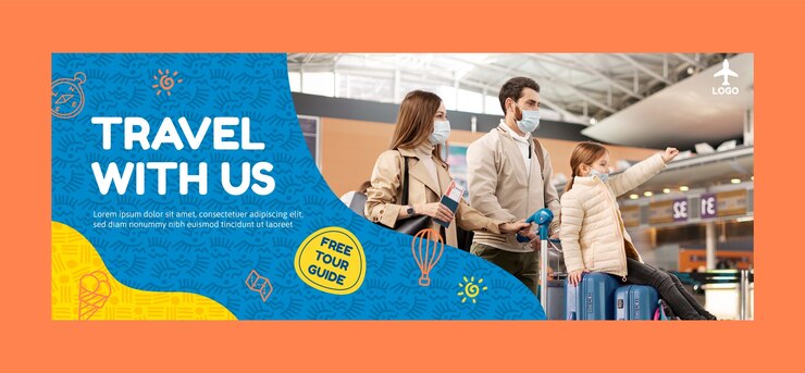 Vecteur gratuit modèle de couverture facebook d'aventure de voyage