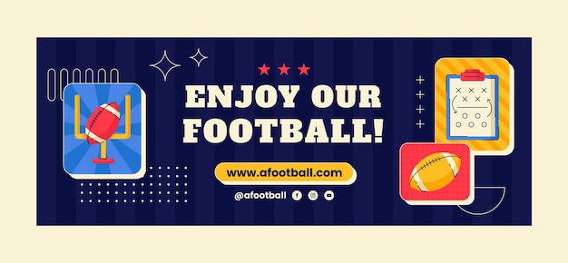 Vecteur gratuit modèle de couverture facebook de football américain dessiné à la main