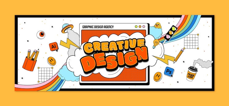 Vecteur gratuit modèle de couverture facebook de graphiste