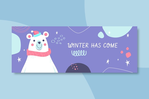 Modèle De Couverture Facebook Hiver Illustré