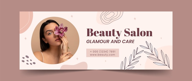 Vecteur gratuit modèle de couverture facebook pour salon de beauté