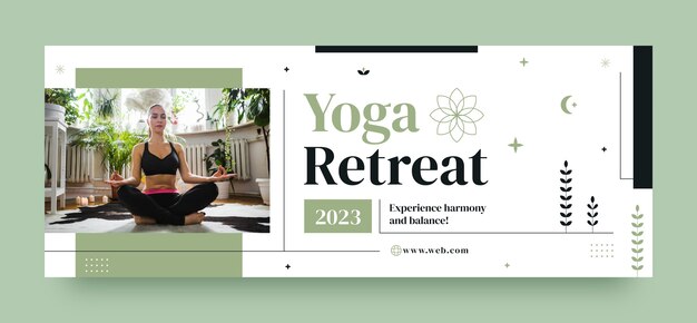 Modèle de couverture facebook de retraite de yoga