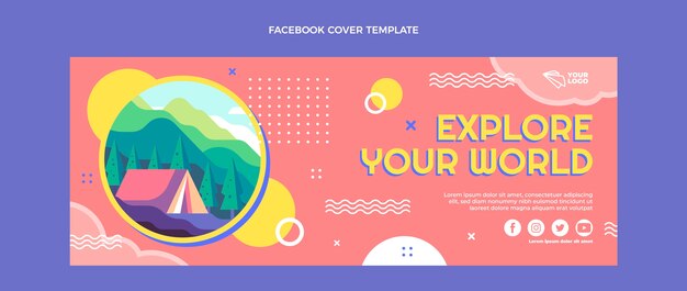 Modèle De Couverture Facebook De Voyage Design Plat