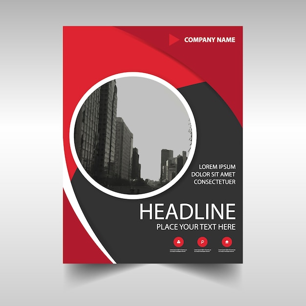 Vecteur gratuit modèle de couverture de livre de rapport annuel créatif rouge