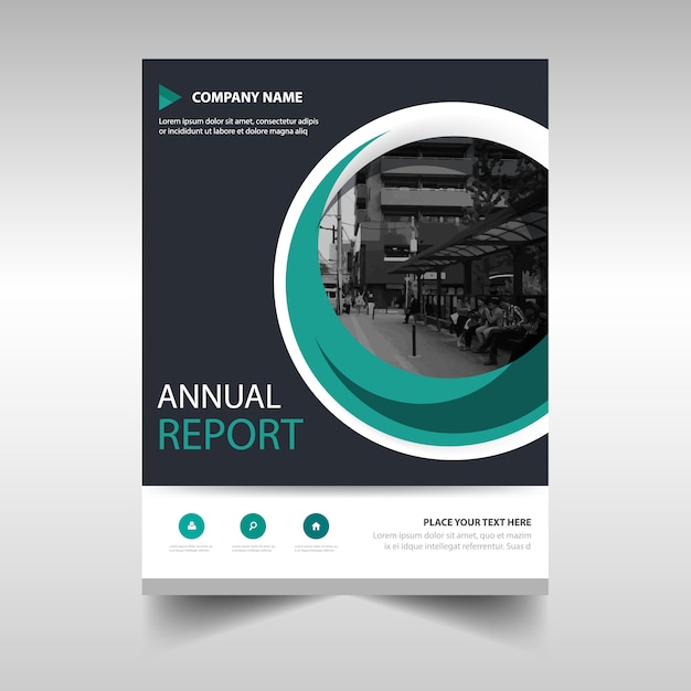 Modèle de couverture de livre de rapport annuel créatif vert