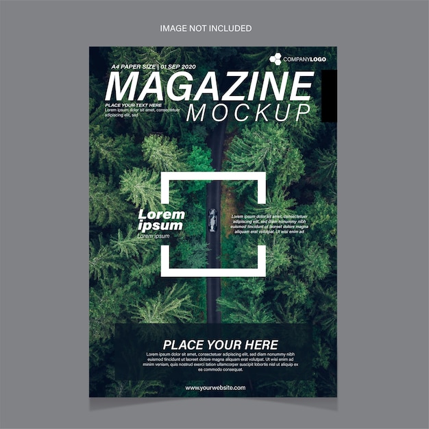 Vecteur gratuit modèle de couverture de magazine contenant une image d'arbres