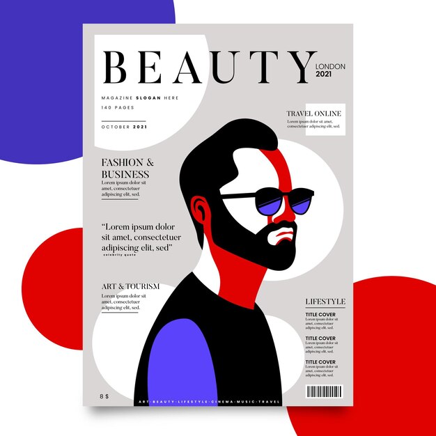 Modèle de couverture de magazine détaillé