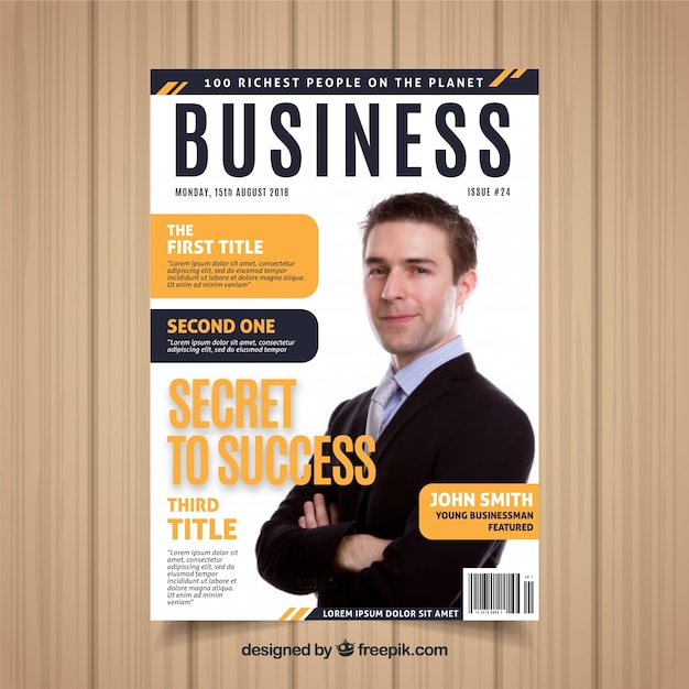 Modèle de couverture de magazine d&#39;entreprise avec photo