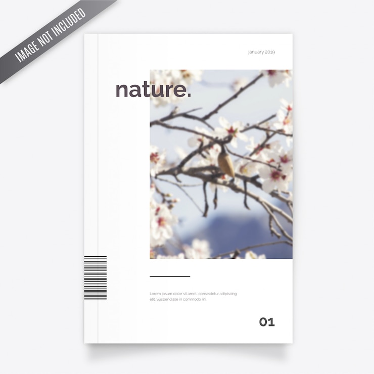 Vecteur gratuit modèle de couverture de magazine de nature
