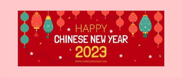 Vecteur gratuit modèle de couverture de médias sociaux de célébration du nouvel an chinois
