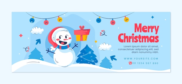 Vecteur gratuit modèle de couverture de médias sociaux de célébration de la saison de noël