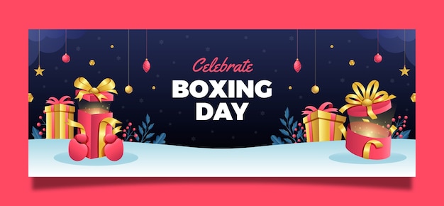 Vecteur gratuit modèle de couverture de médias sociaux dégradé boxing day