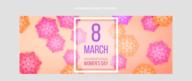 Modèle de couverture de médias sociaux dégradé pour la journée internationale de la femme