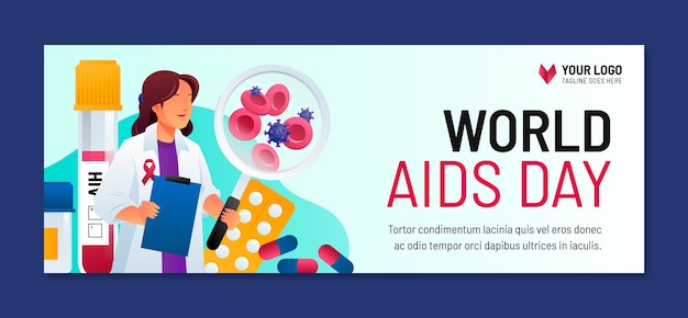 Modèle de couverture des médias sociaux de la journée mondiale du sida