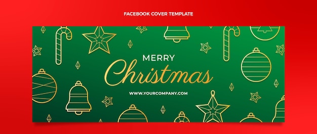 Vecteur gratuit modèle de couverture de médias sociaux de noël dégradé