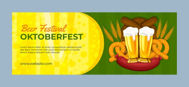 Modèle de couverture de médias sociaux plat oktoberfest