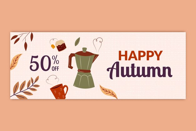 Modèle de couverture de médias sociaux plats pour la célébration de l'automne