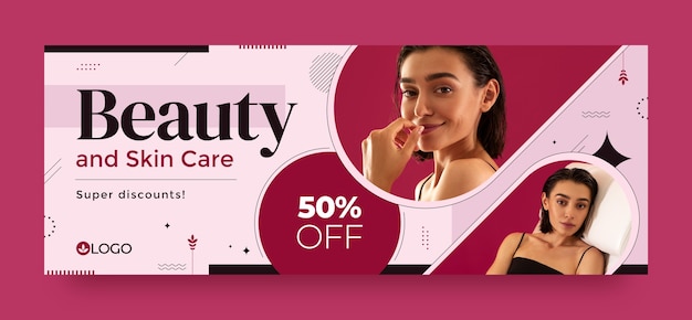 Modèle de couverture de médias sociaux pour la beauté et les soins des femmes