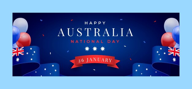 Vecteur gratuit modèle de couverture de médias sociaux pour la fête nationale australienne