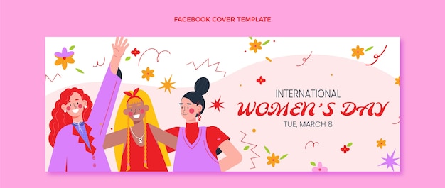Vecteur gratuit modèle de couverture de médias sociaux pour la journée internationale de la femme