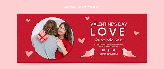 Modèle De Couverture De Médias Sociaux Pour La Page De Destination Plate De La Saint-valentin