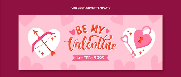 Vecteur gratuit modèle de couverture de médias sociaux pour la saint-valentin