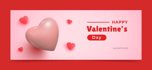 Vecteur gratuit modèle de couverture de médias sociaux pour la saint-valentin