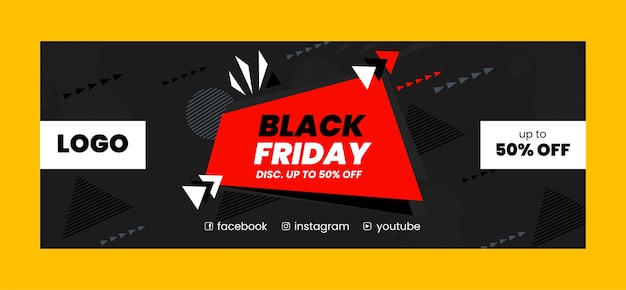 Vecteur gratuit modèle de couverture de médias sociaux pour les ventes du black friday