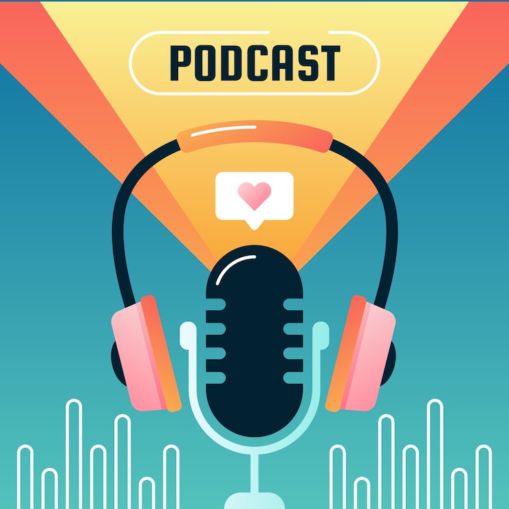 Vecteur gratuit modèle de couverture de podcast dégradé