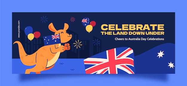 Vecteur gratuit modèle de couverture sur les réseaux sociaux pour la fête nationale australienne