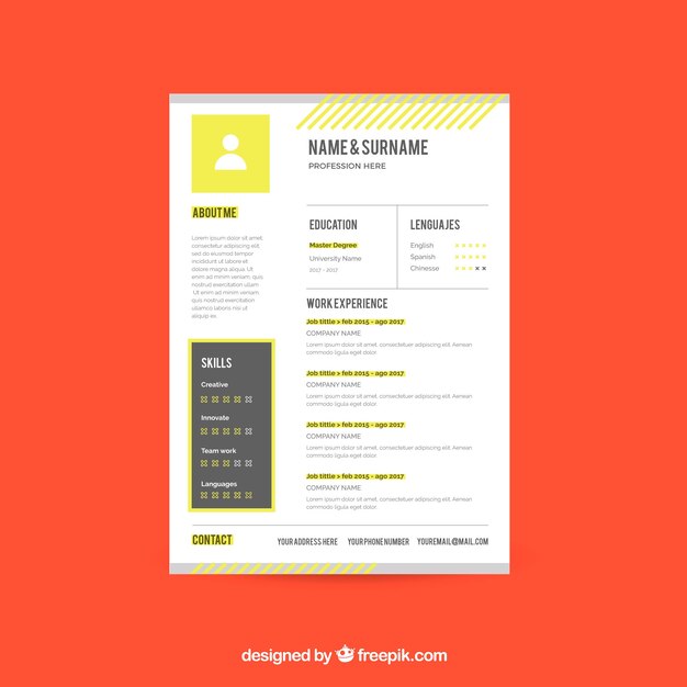 Modèle de curriculum plat