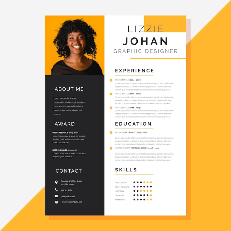 Vecteur gratuit modèle de curriculum vitae