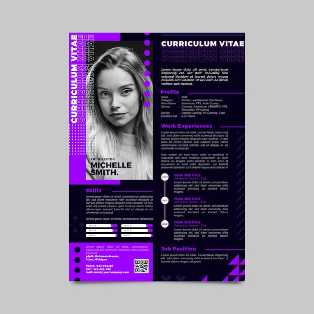 Vecteur gratuit modèle de cv design plat