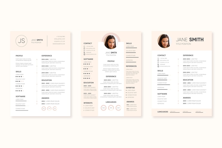 Vecteur gratuit modèle de cv minimaliste avec photo