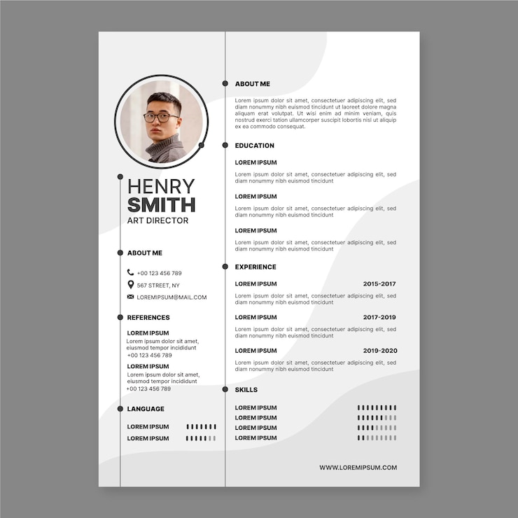Vecteur gratuit modèle de cv minimaliste