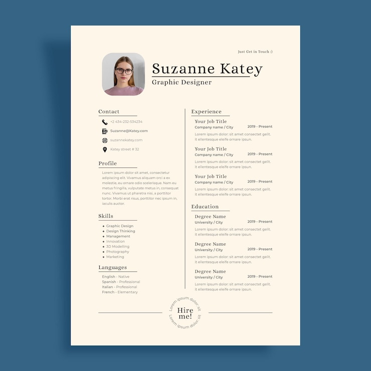 Vecteur gratuit modèle de cv minimaliste