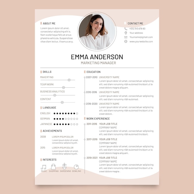 Modèle de CV minimaliste