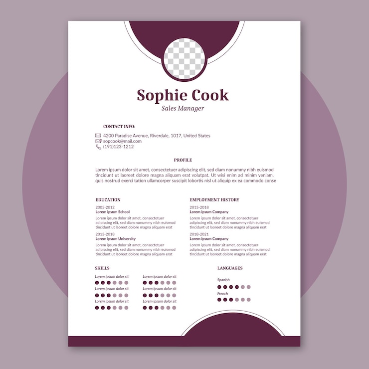 Vecteur gratuit modèle de cv minimaliste