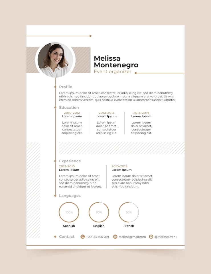 Vecteur gratuit modèle de cv minimaliste
