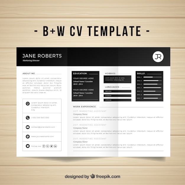 Vecteur gratuit modèle de cv moderne avec un style élégant