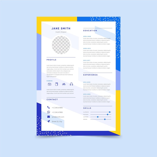 Vecteur gratuit modèle de cv moderne