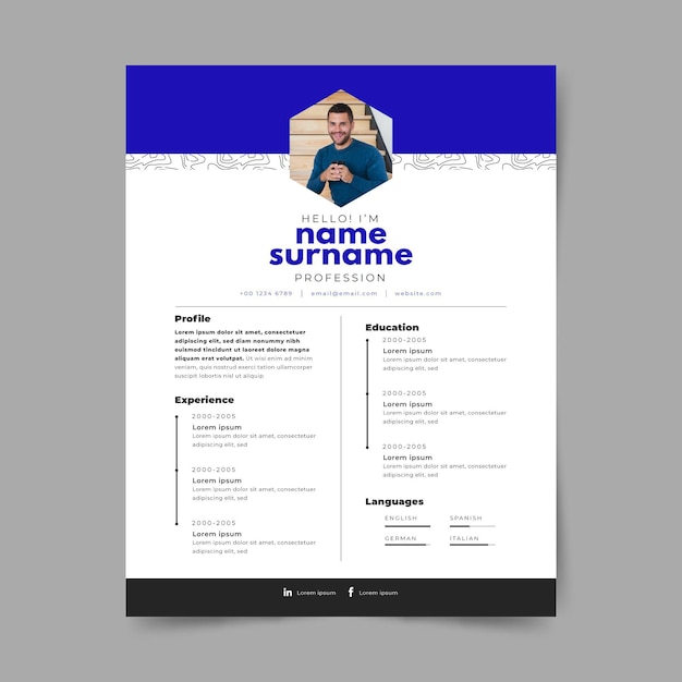 Vecteur gratuit modèle de cv moderne