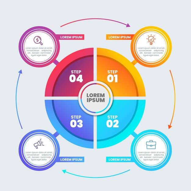 Modèle De Dégradé D'étapes Infographique